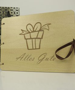 Geldgeschenk Holzkarte ,,Alles Gute", Personalisiert