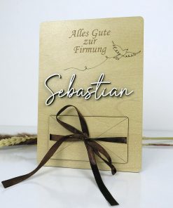 Alternative view of Personalisiertes Geldgeschenk/Holzkarte zur Taufe,Firmung,Konfirmation,Kommunion
