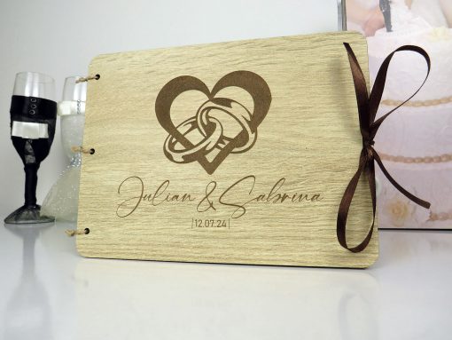 Geldgeschenk Hochzeitskarte ,,Eheringe" aus Holz - Image 2