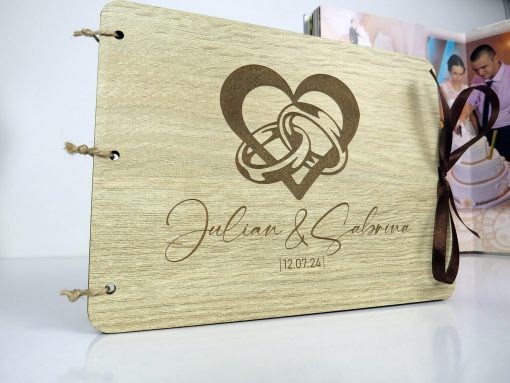 Geldgeschenk Hochzeitskarte ,,Eheringe" aus Holz - Image 5