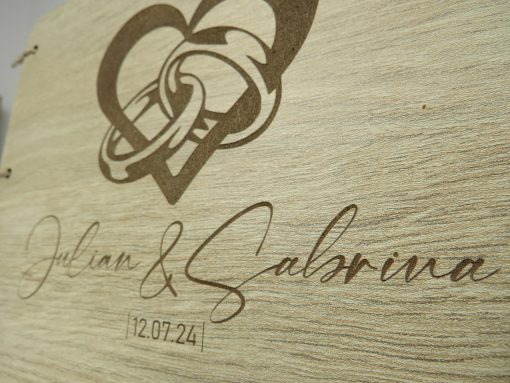 Geldgeschenk Hochzeitskarte ,,Eheringe" aus Holz - Image 3